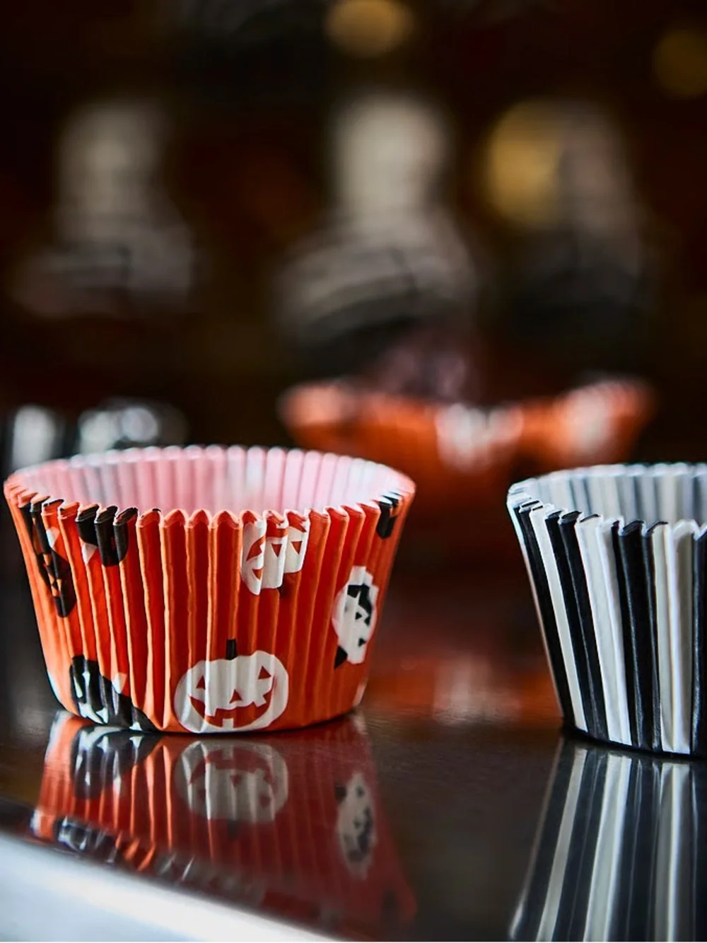 Halloween Baking Cups - Orange & Black Mixed Patterns